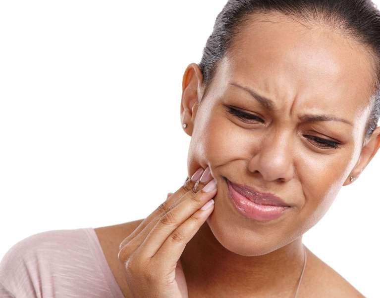 A woman with a toothache
